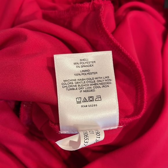 Express Draped V-Neck Strong Shoulder Mini Dress Flamingo Pink XXSP - Picture 11 of 11